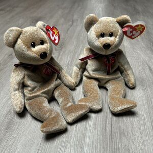 2 lot 1999 SIGNATURE BEARS ~ Ty Beanie Babies 8"‎ new With Tag Errors